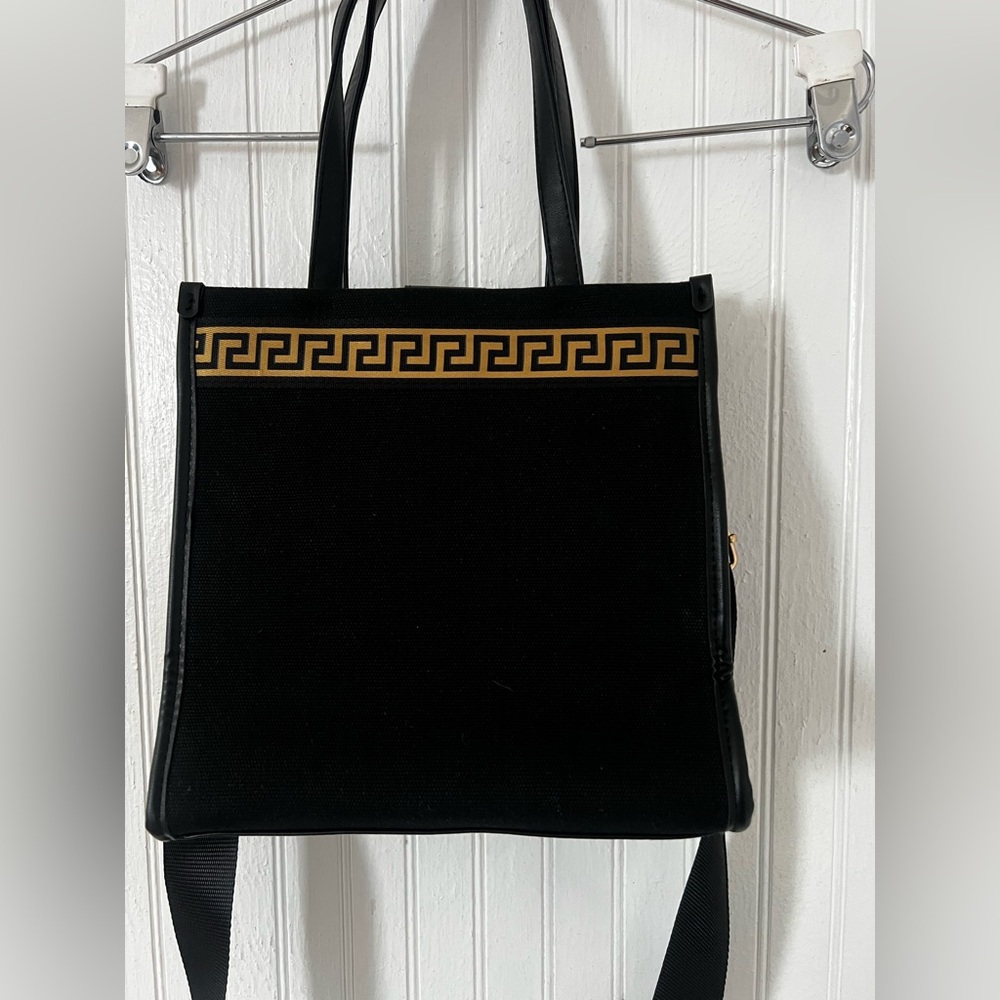 Versace Black Crossbody Bag with Gold Accents - Picture 5 of 16
